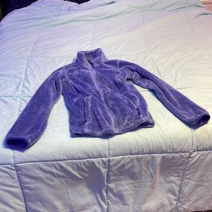 cute fuzzy girls 10/12 north face jacket